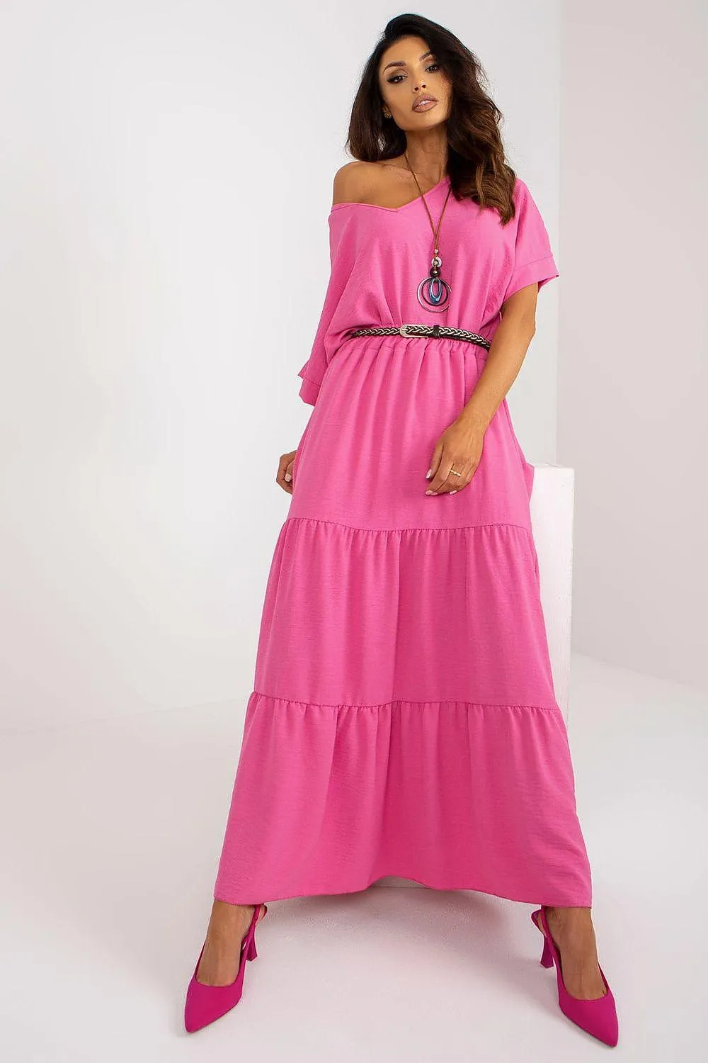 Elegant Frilled Maxi Skirt from Italy Moda