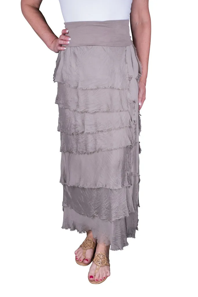 Elisa Silk Ruffle Skirt (SL201)
