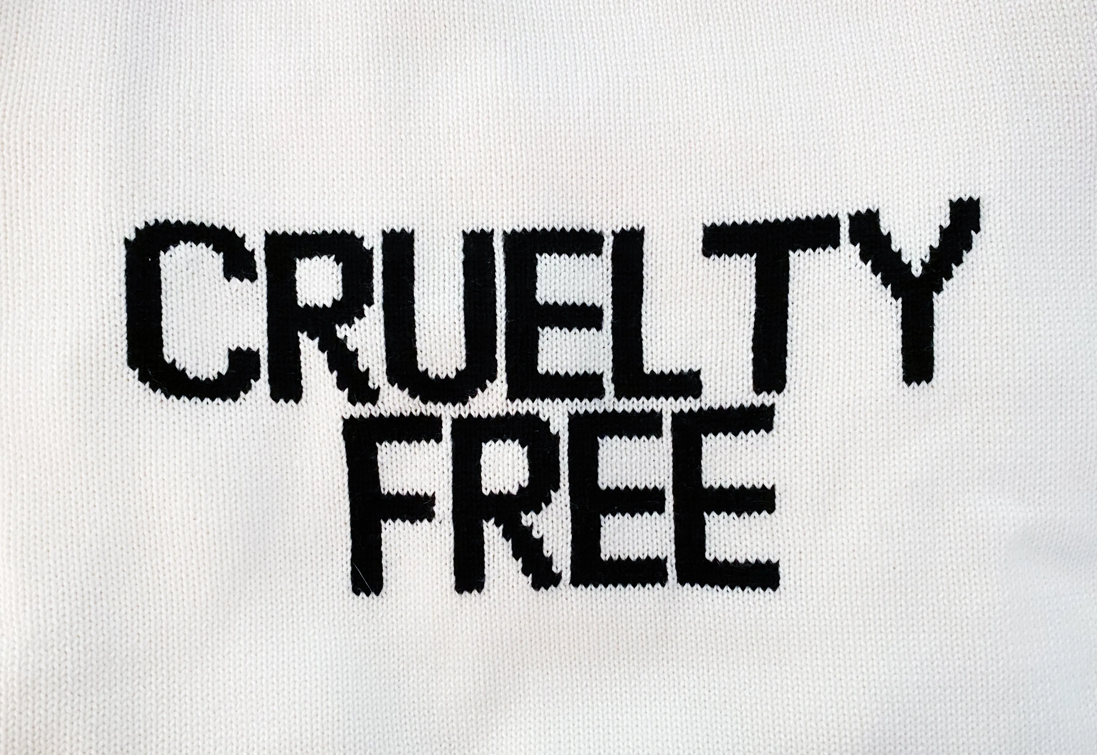 Exclusive Cruelty Free Sweater, Ivory / Black