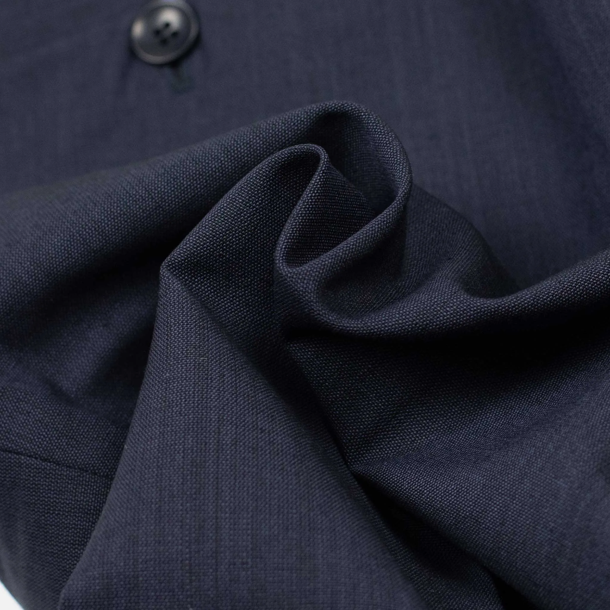 Exclusive pleated easy pants in navy cotton and wool