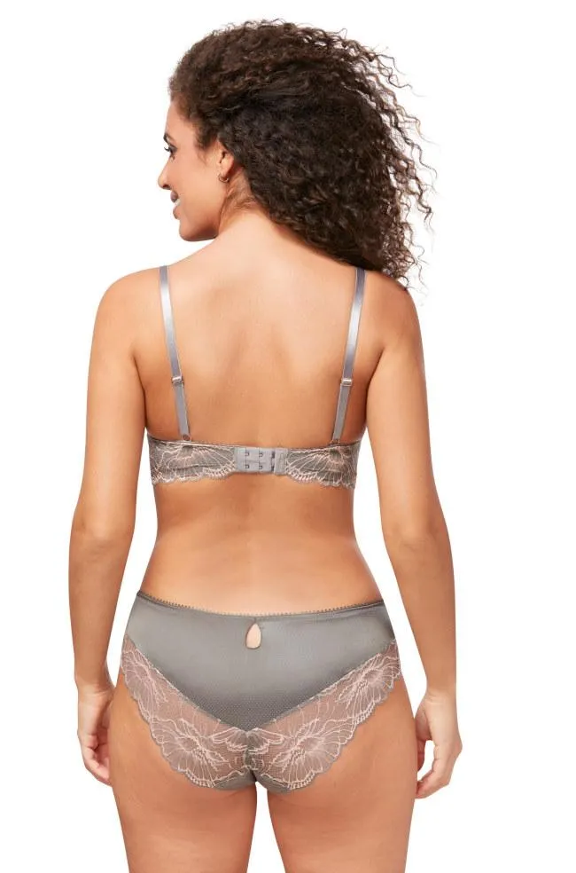 Floral Chic Wirefree Tee Shirt Bra (Urban Grey)  Available in sizes 10AA and 10A cups only