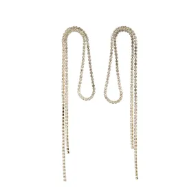 Flowing Fringe Sparkle Long Earrings