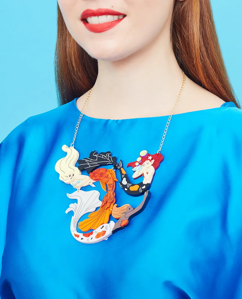 Flowing Koi Fish Mermaids necklace