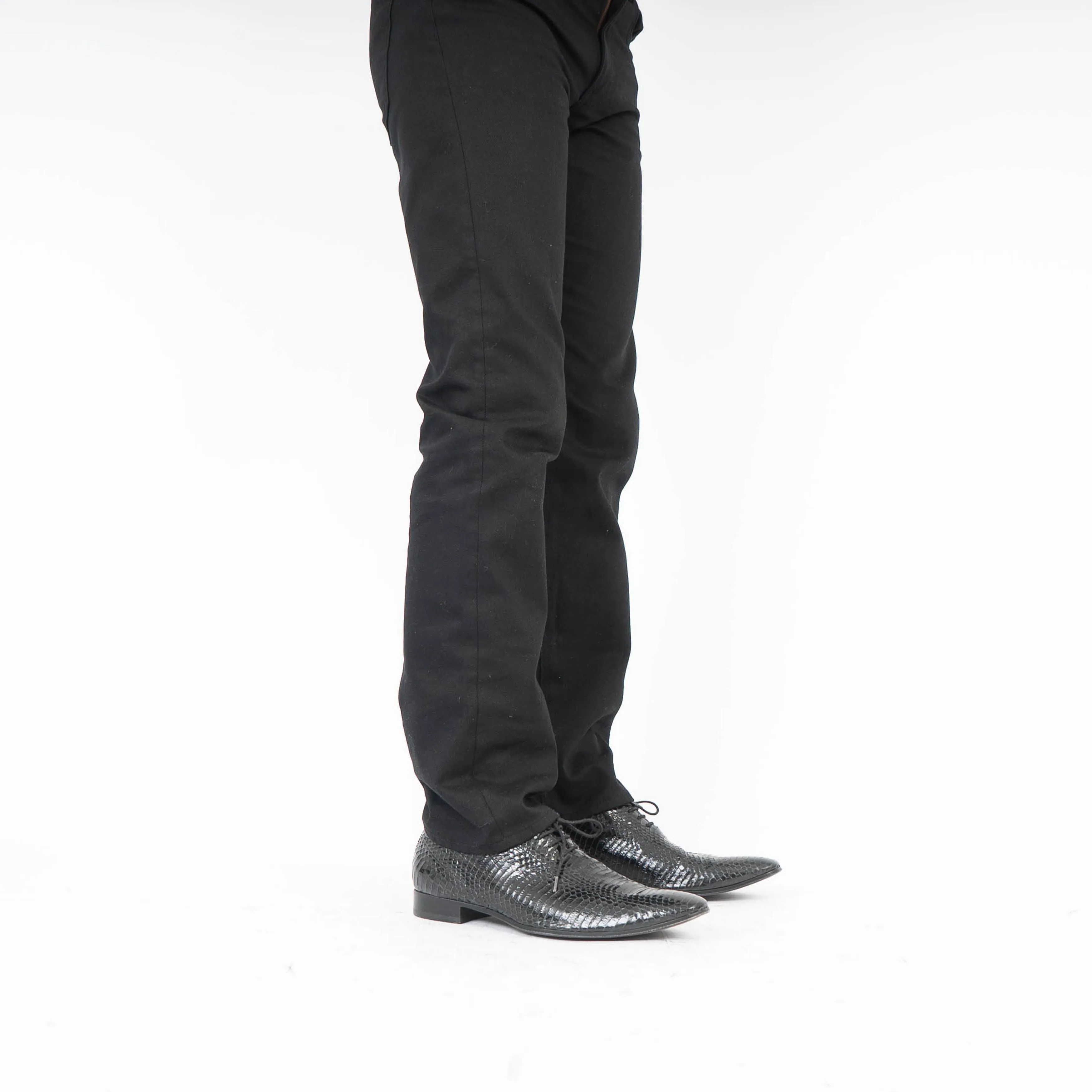 FW16 Black Polished Python Derby