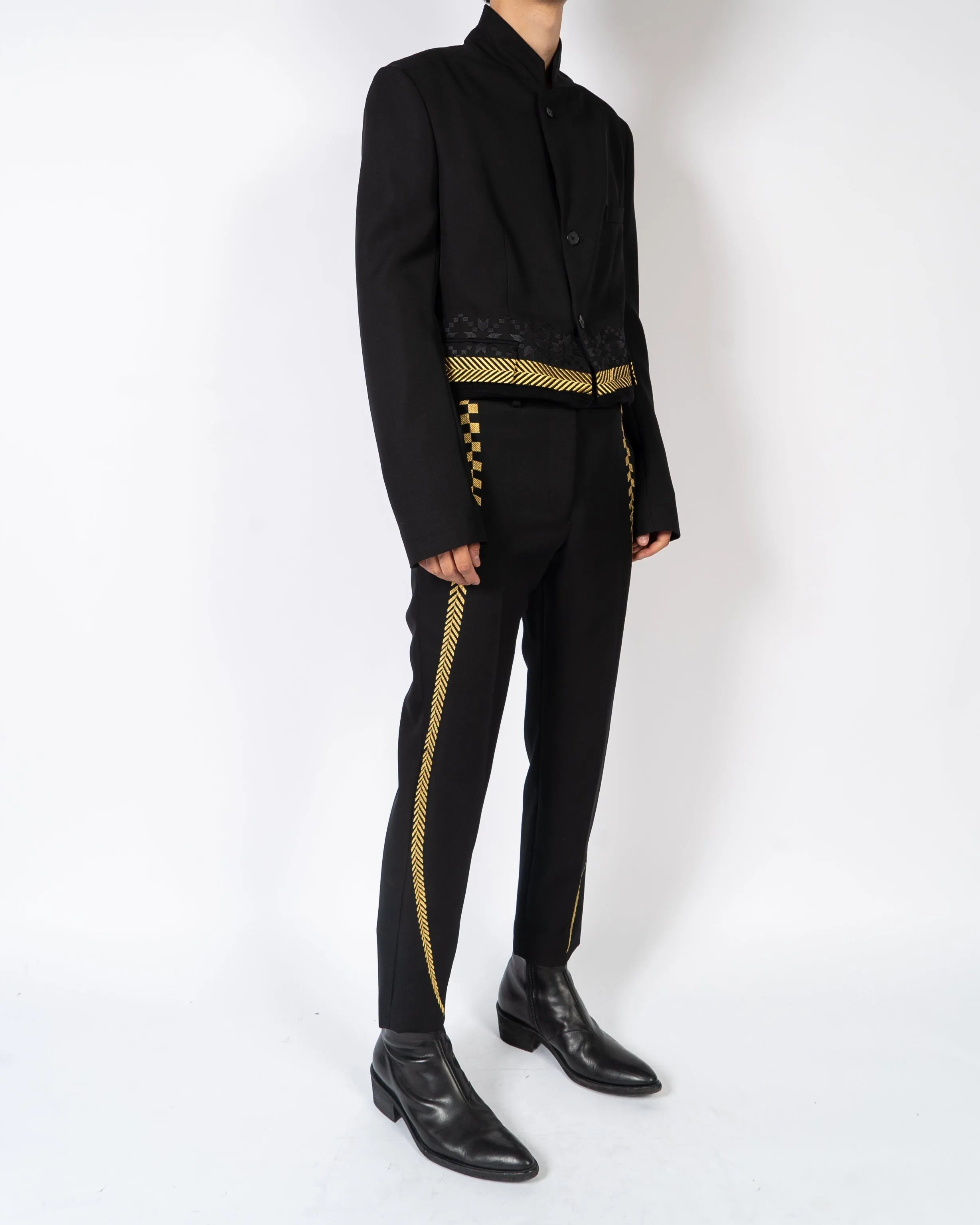 FW19 Golden Embroidered Classic Trousers
