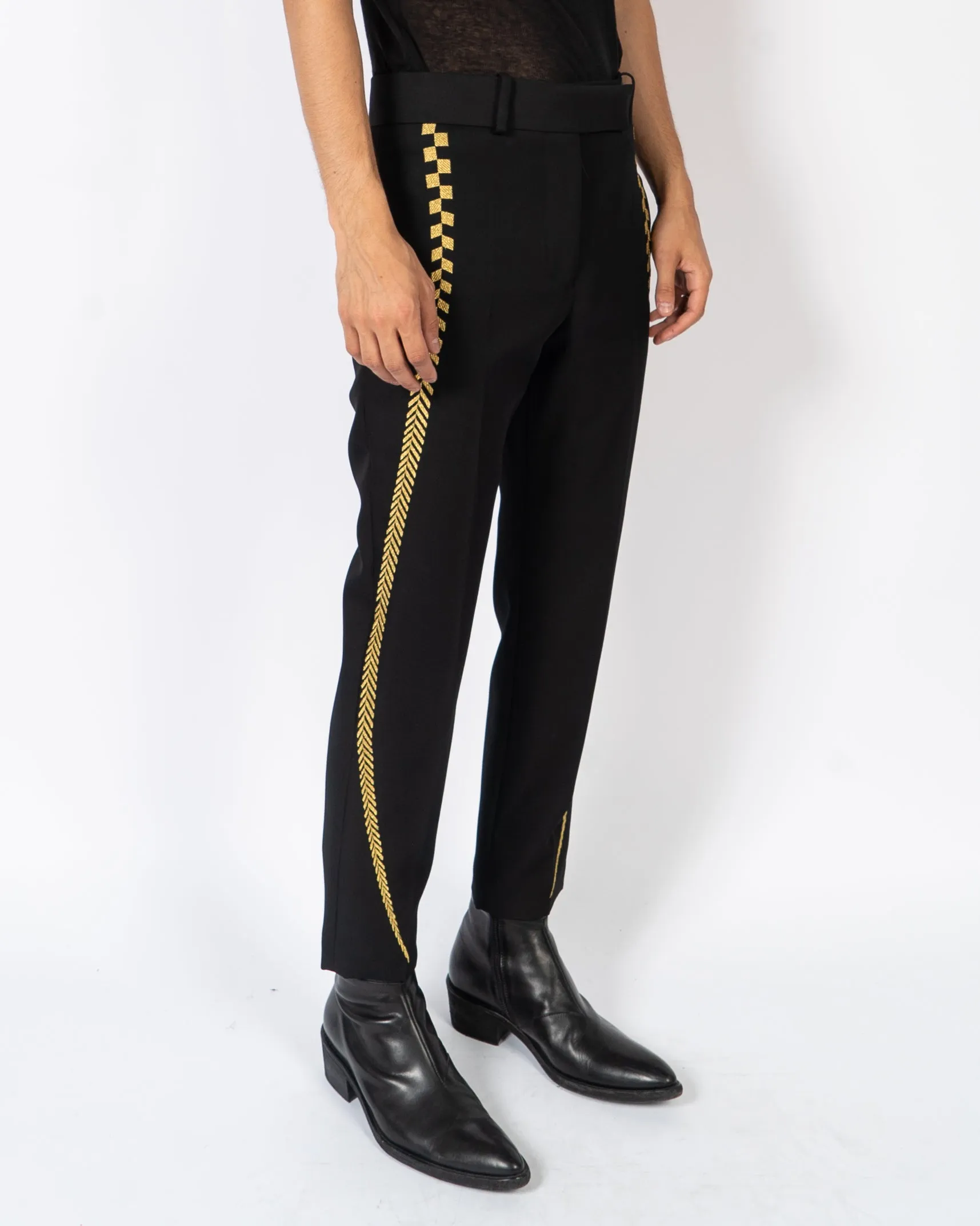 FW19 Golden Embroidered Classic Trousers