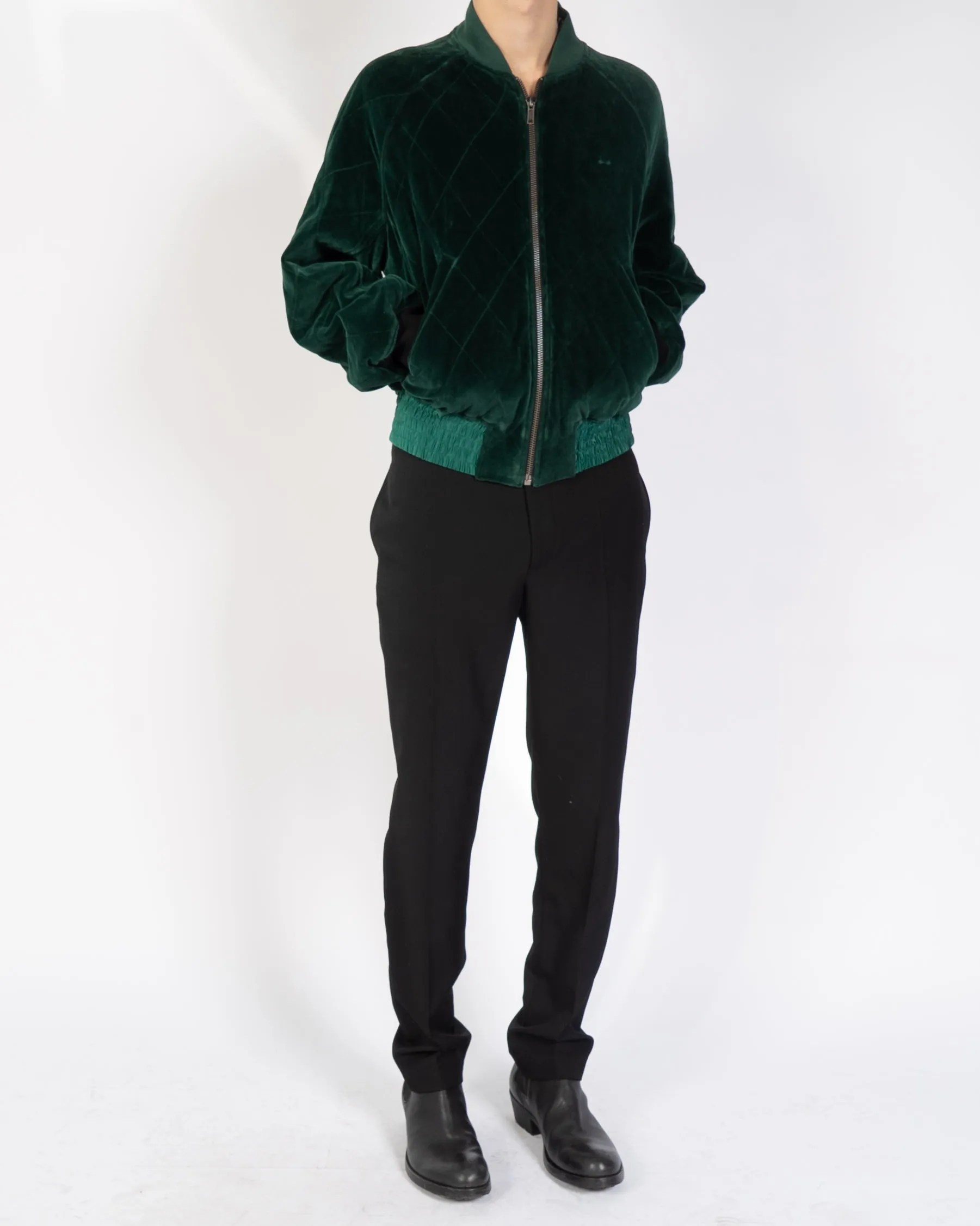 FW19 Green Quilted Velvet Bomber