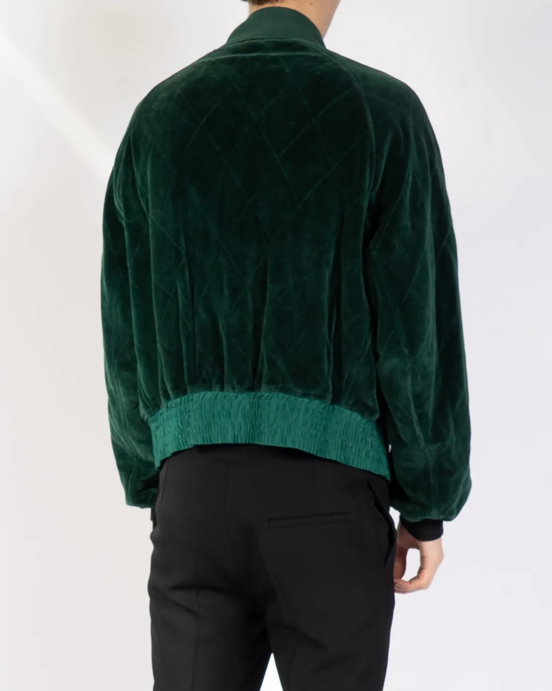 FW19 Green Quilted Velvet Bomber