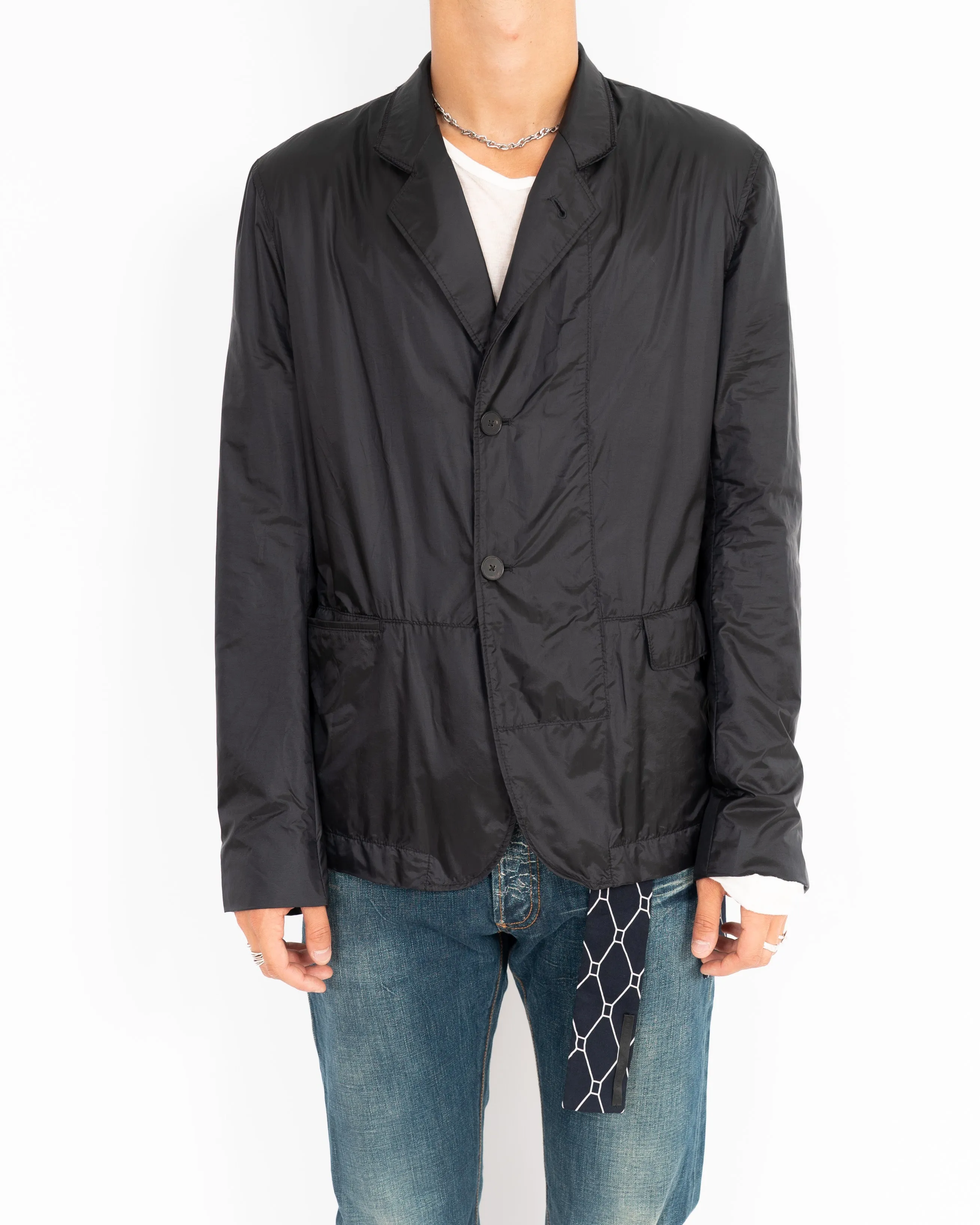 FW19 Hirst Black Nylon Blazer Jacket Sample