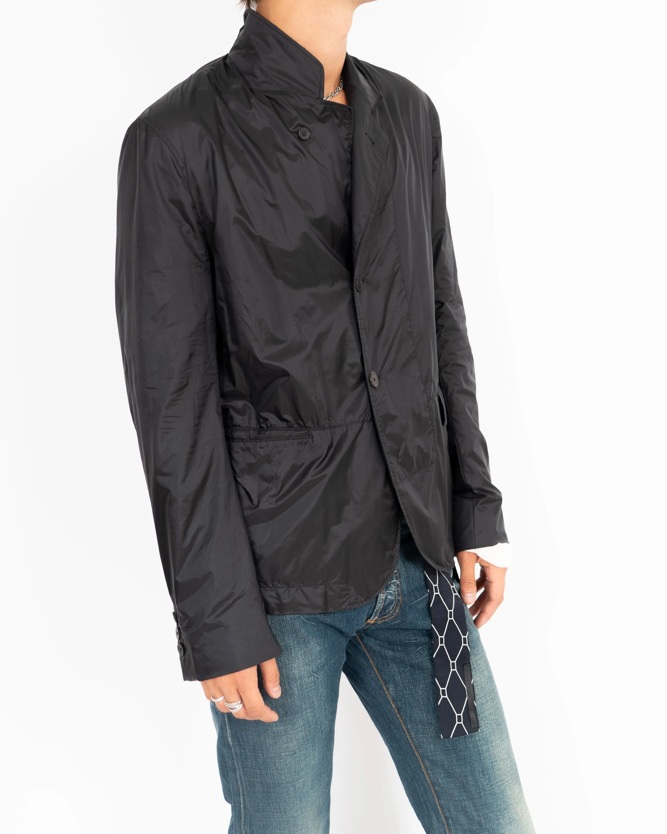 FW19 Hirst Black Nylon Blazer Jacket Sample