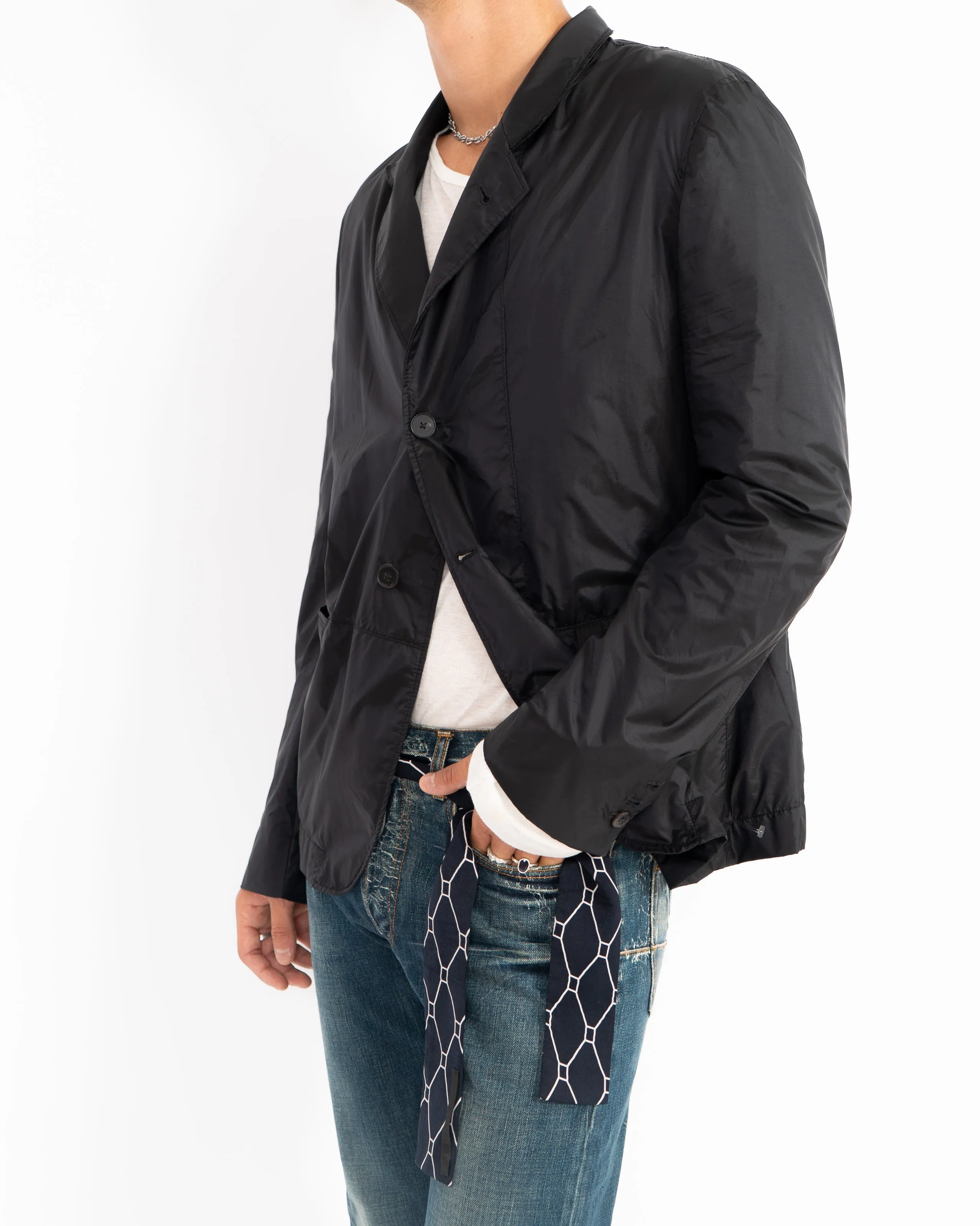 FW19 Hirst Black Nylon Blazer Jacket Sample