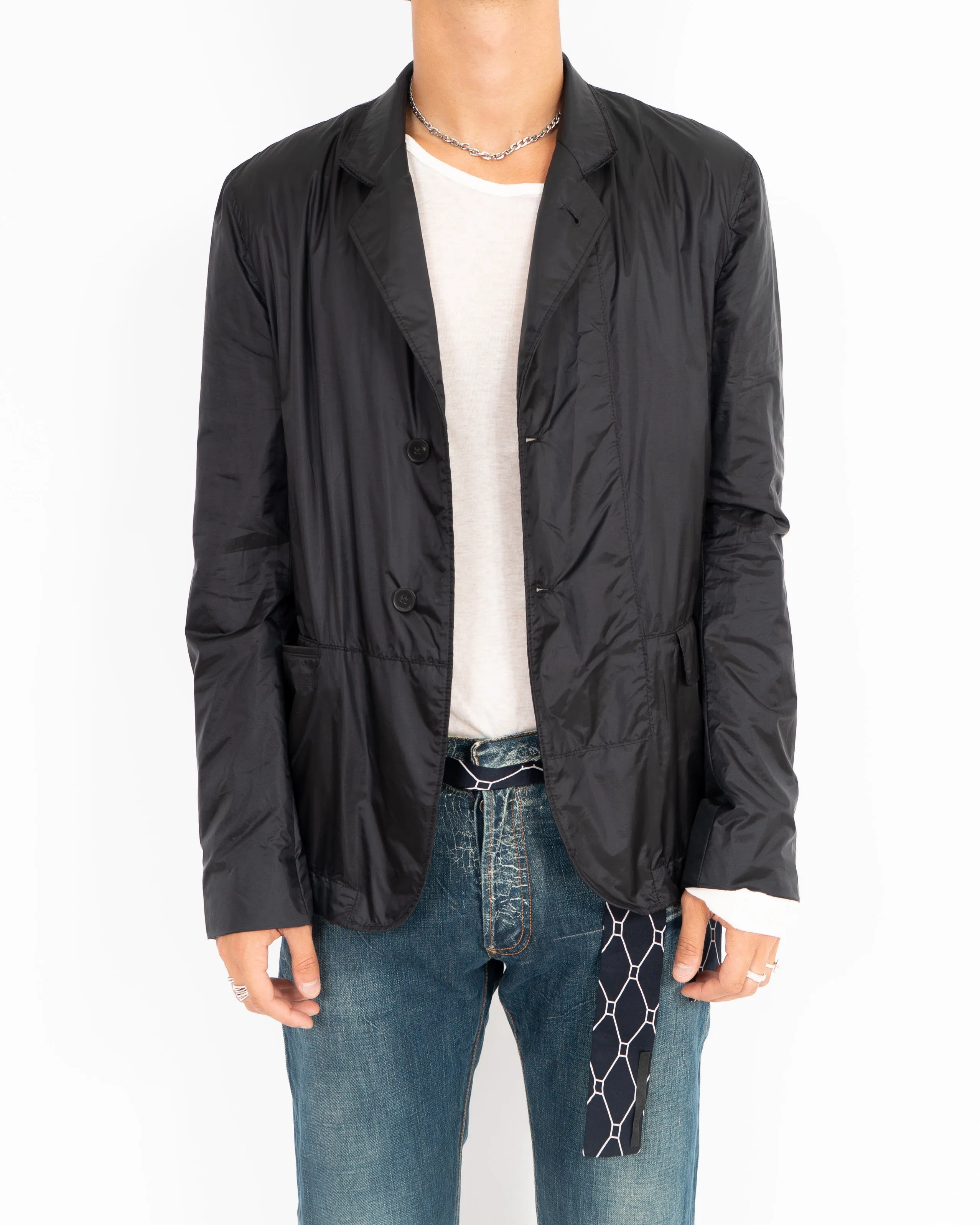 FW19 Hirst Black Nylon Blazer Jacket Sample