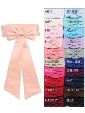 Girls Multi Color Premade Bow Special Occasion Elegant Belt Sash