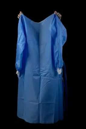 Gowns - Dental Medical Latex Free Disposable Isolation Gowns Knit Cuff Non Woven | Fluid Resistant (30 Gowns/5 Packs, Blue)