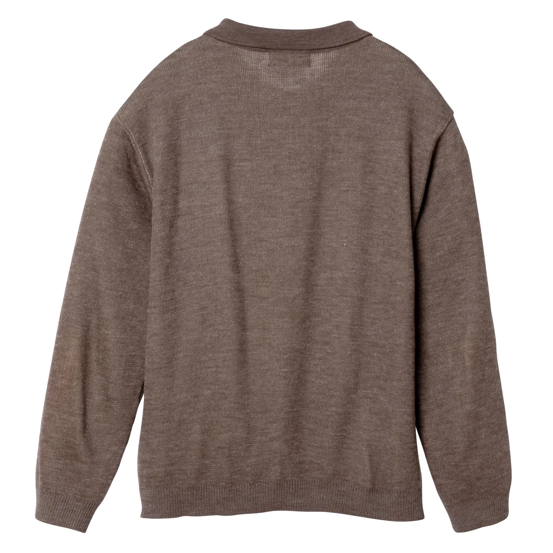 Jacquard Interlock Knit Wool Polo Sweater