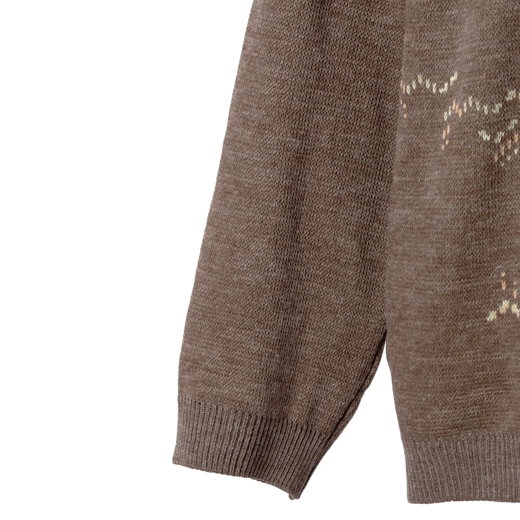 Jacquard Interlock Knit Wool Polo Sweater