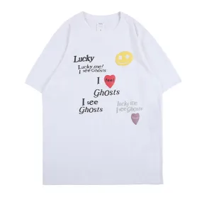 Kanye LUCKY ME I SEE GHOSTS Short Sleeve Oversized T-Shirt