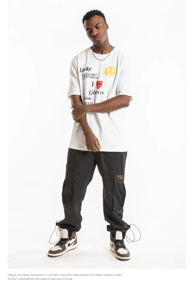 Kanye LUCKY ME I SEE GHOSTS Short Sleeve Oversized T-Shirt