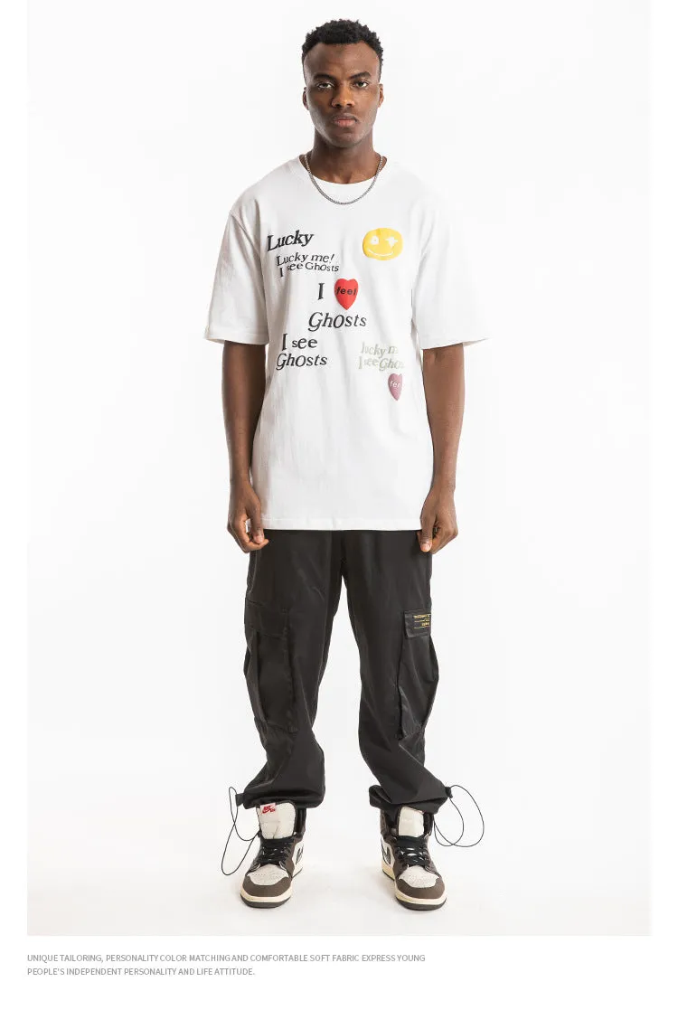 Kanye LUCKY ME I SEE GHOSTS Short Sleeve Oversized T-Shirt
