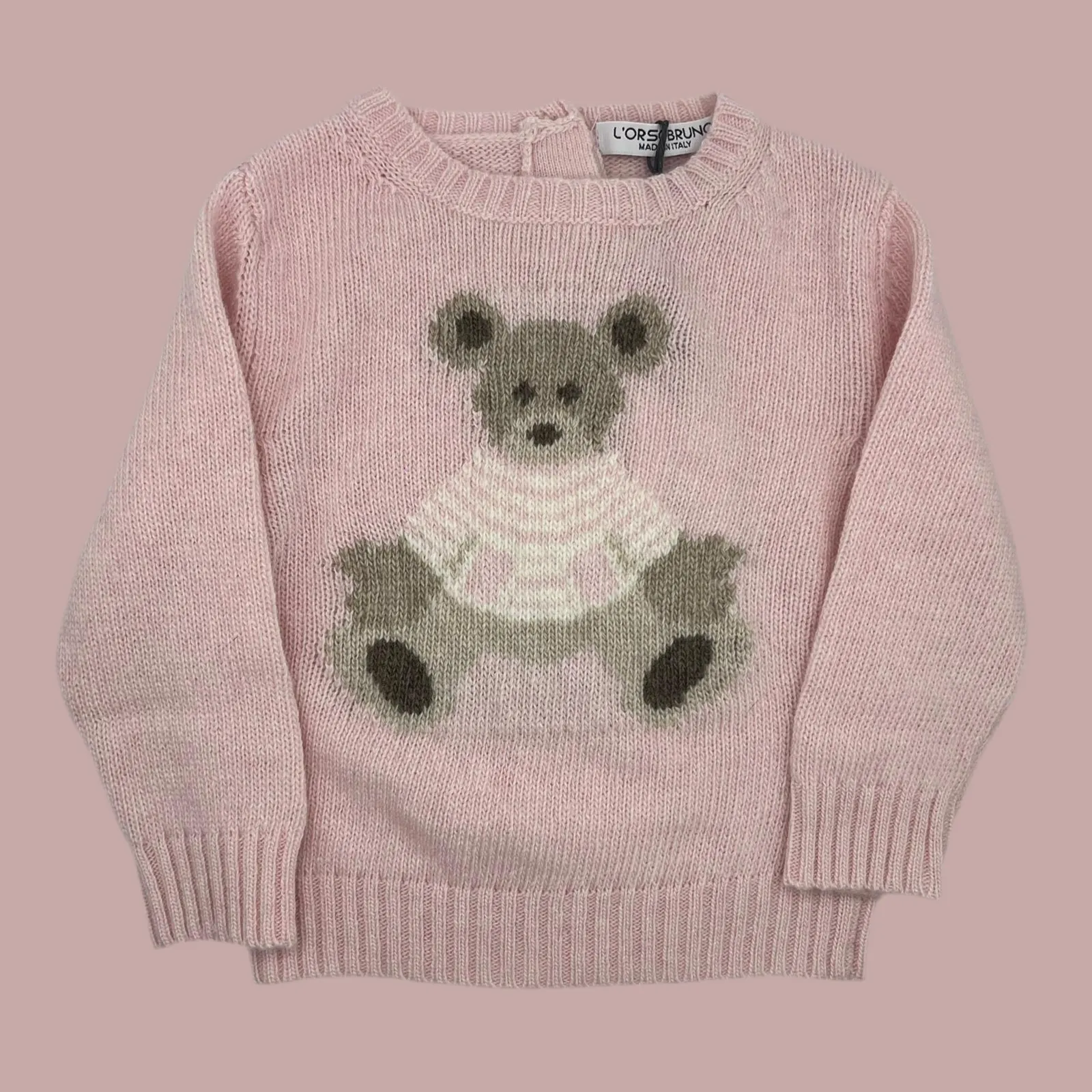 Knit Jumper - Bear Pink