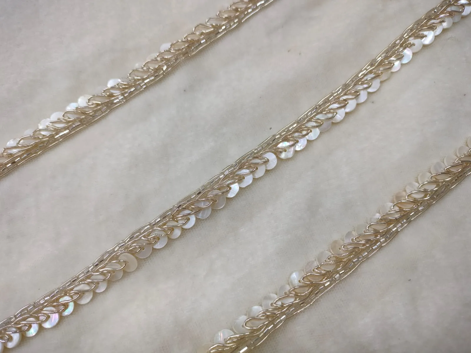 Light Gold Embellished Handwork Trim