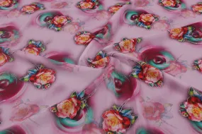 Light Pink Printed Georgette Fabric