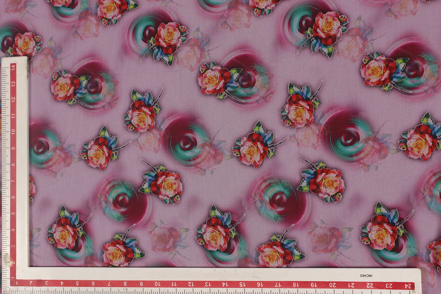 Light Pink Printed Georgette Fabric