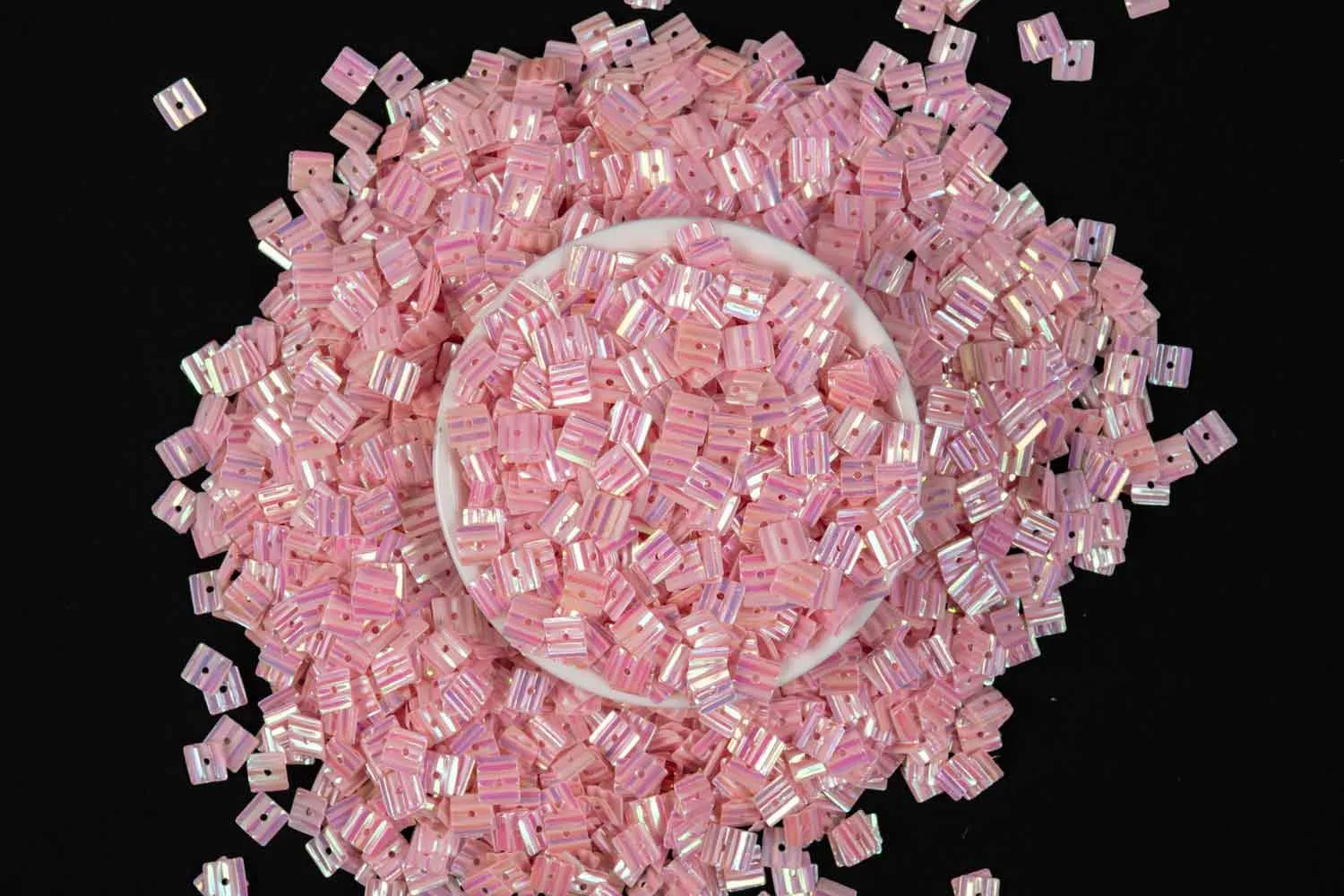 Light Pink Square Plastic Sequins/Sitara