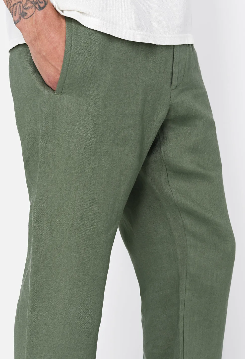 Linen Easy Trouser / Sage