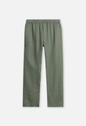 Linen Easy Trouser / Sage