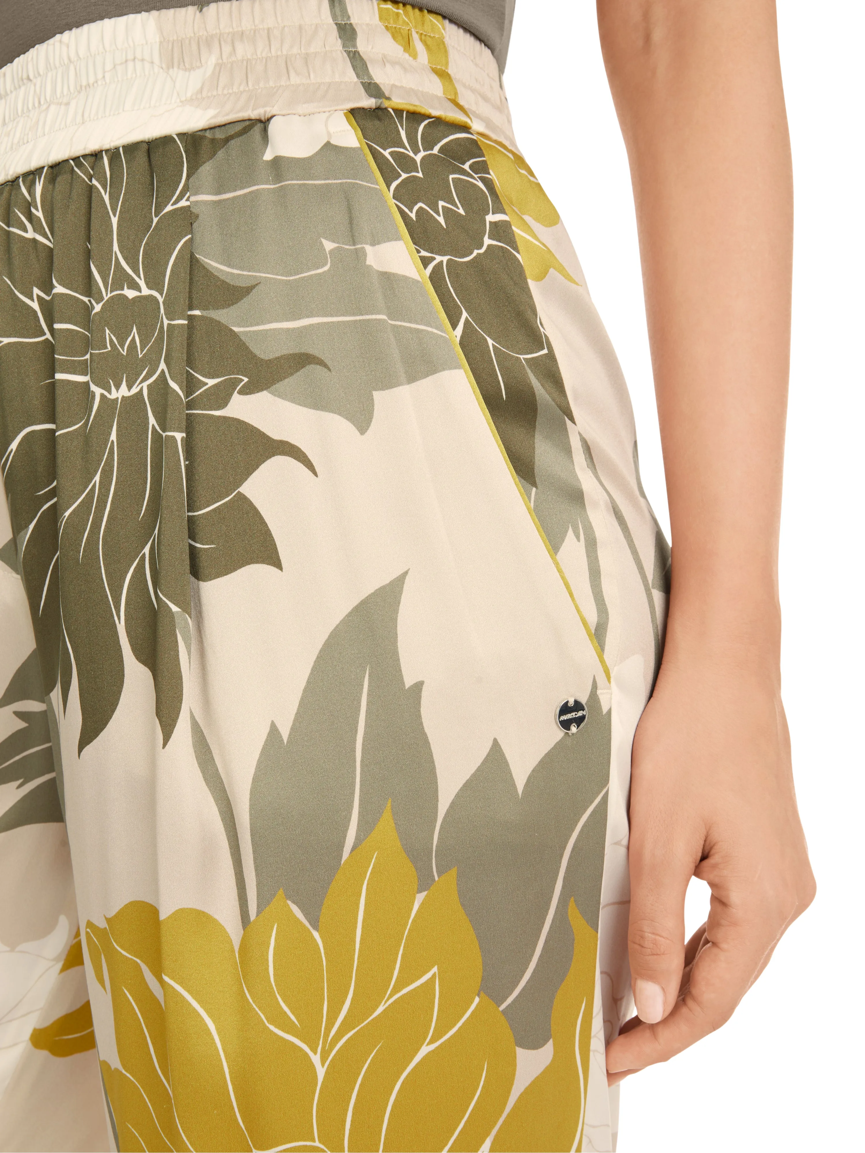 MARC CAIN Floral Fine Silk Trousers