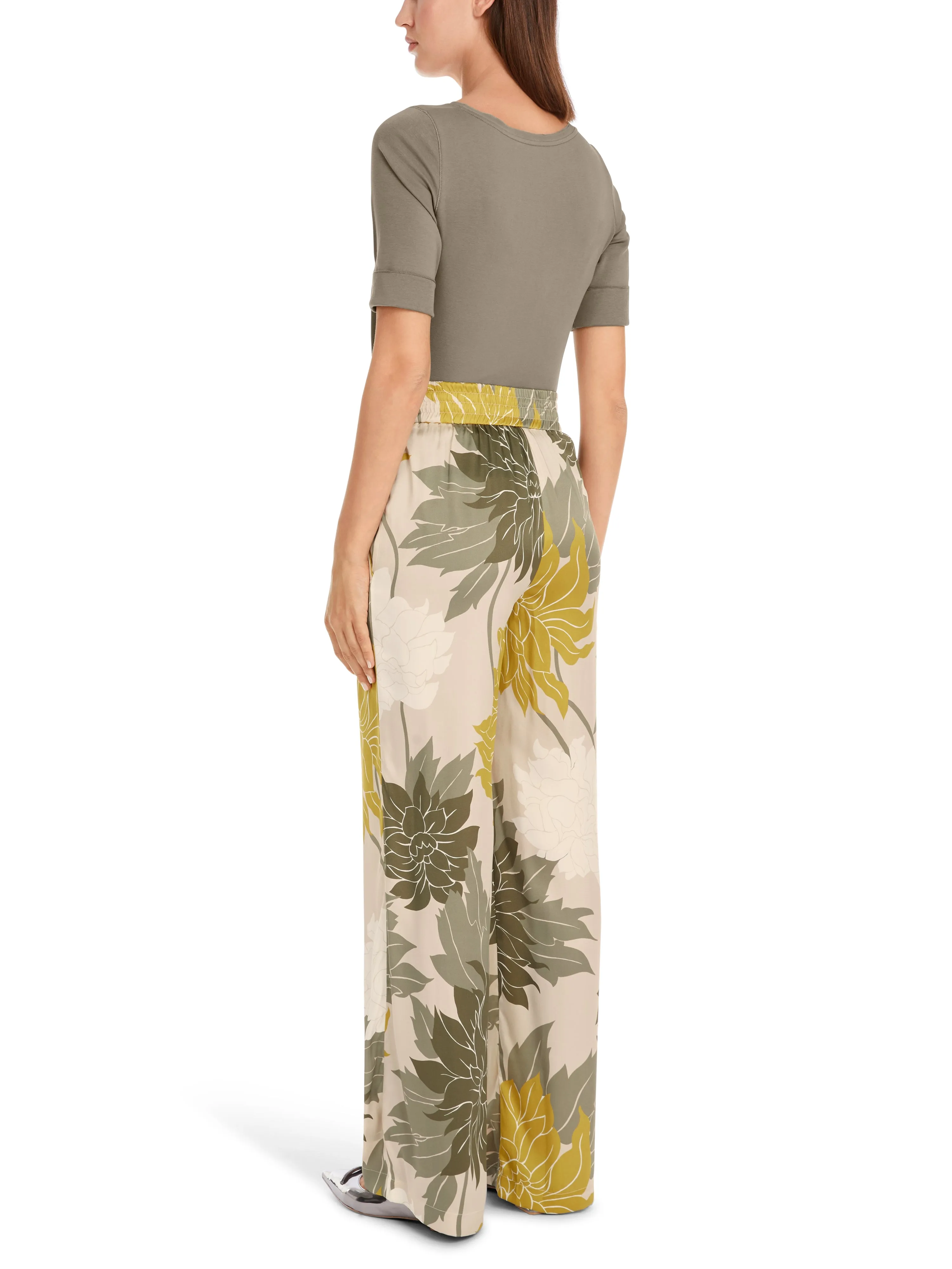 MARC CAIN Floral Fine Silk Trousers