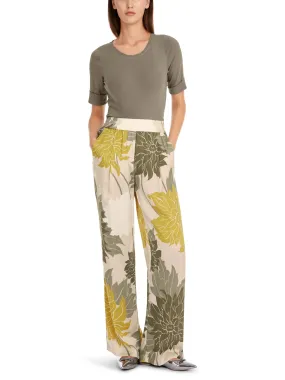 MARC CAIN Floral Fine Silk Trousers