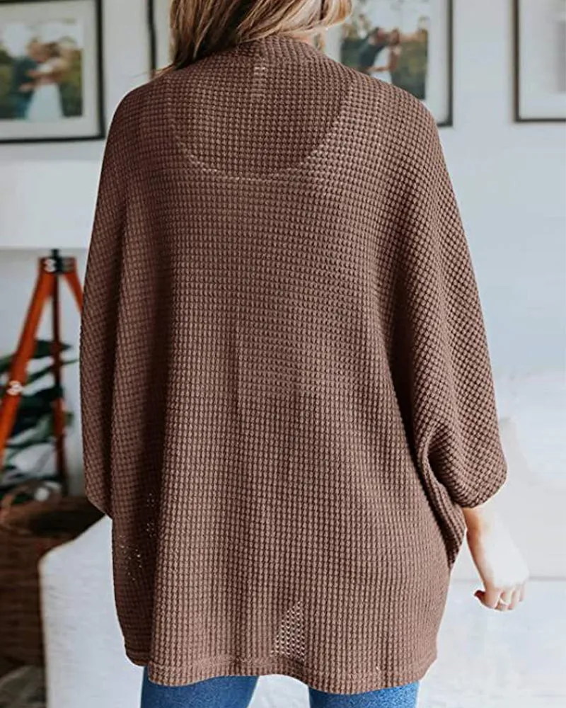Margiela Maris Cardigan | Warme gebreide effen vest met 3/4-mouwen voor dames