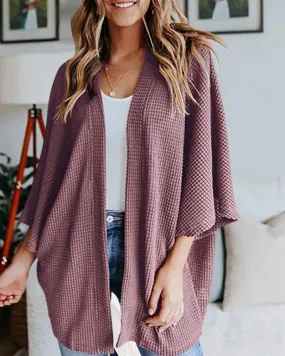 Margiela Maris Cardigan | Warme gebreide effen vest met 3/4-mouwen voor dames