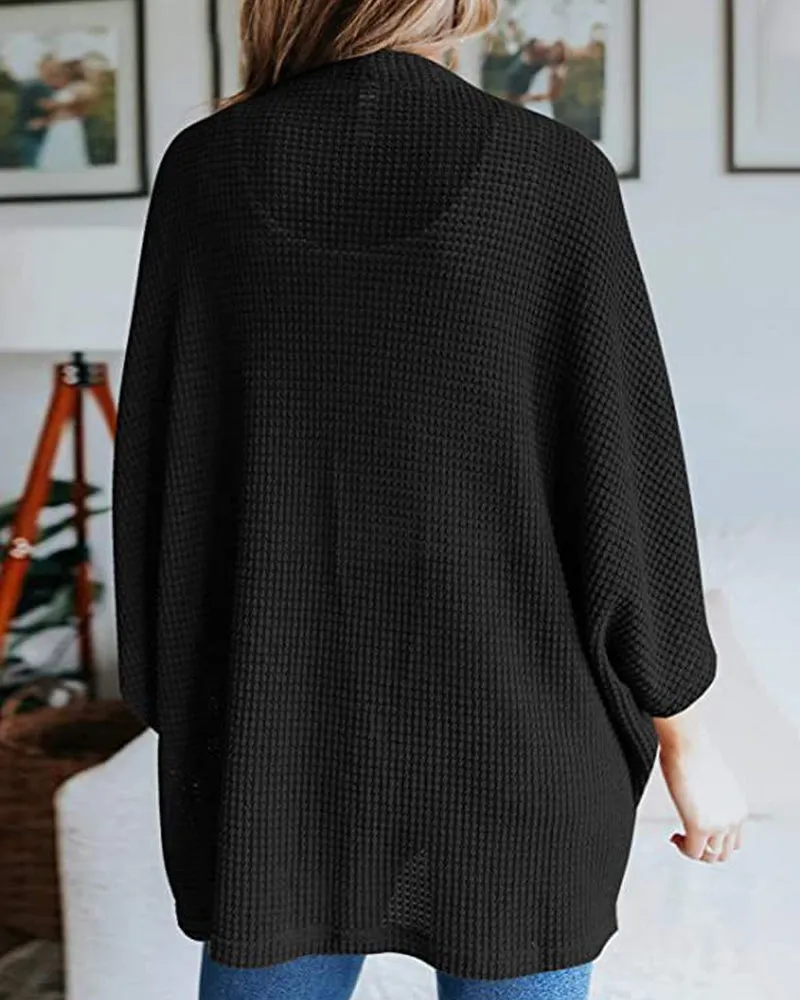 Margiela Maris Cardigan | Warme gebreide effen vest met 3/4-mouwen voor dames