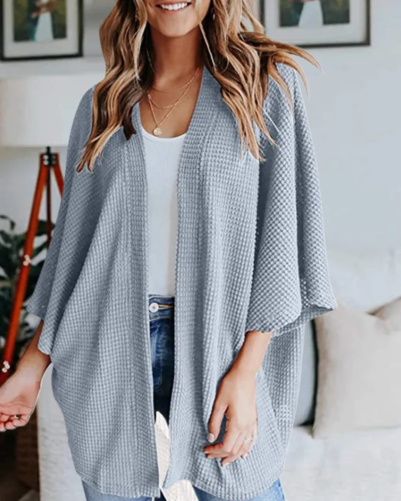 Margiela Maris Cardigan | Warme gebreide effen vest met 3/4-mouwen voor dames