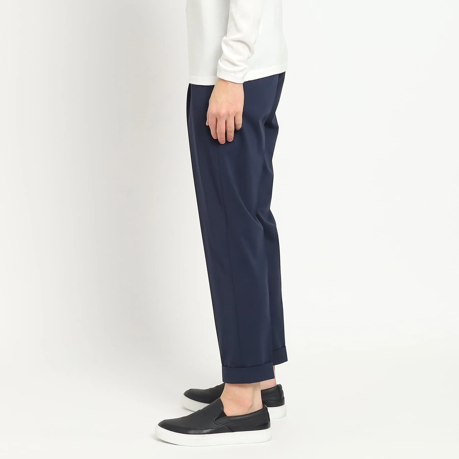 Matte Twist  Easy Trousers Color: Navy