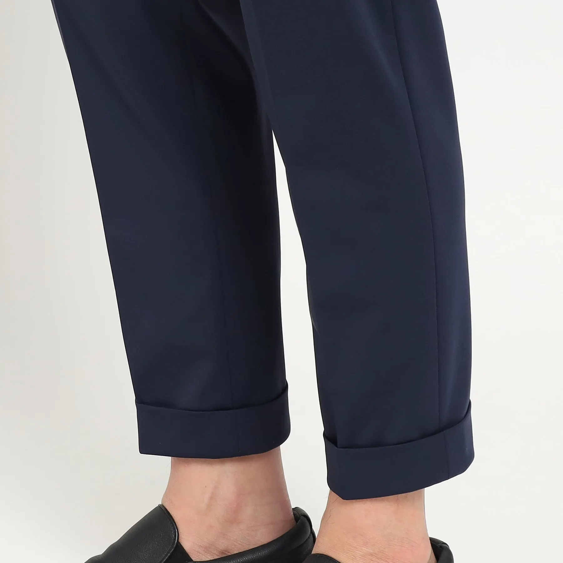 Matte Twist  Easy Trousers Color: Navy