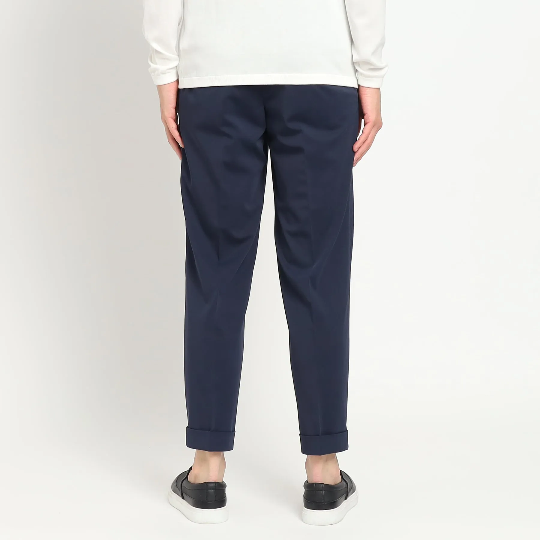 Matte Twist  Easy Trousers Color: Navy