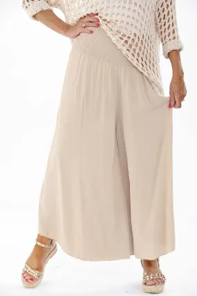 Mona Palazzo Trouser in Beige