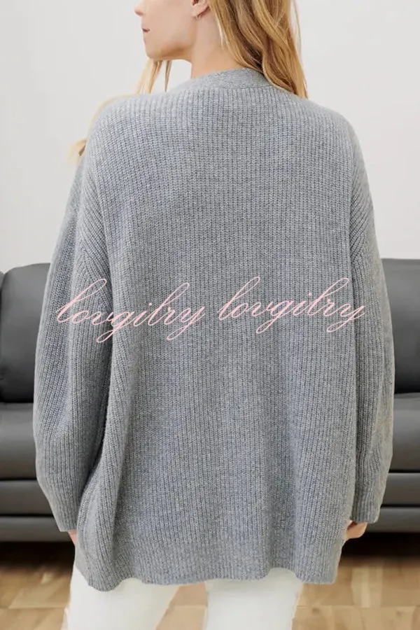 Mountain View Knit Ribbed Button Relaxed Cardigan