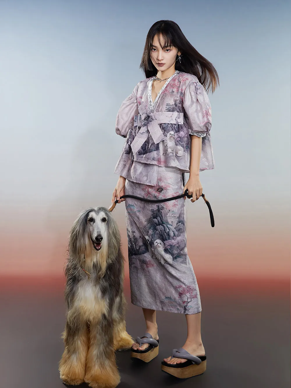 MUKZIN Comfortable Printed New Chinese Style Versatile Original Skirt