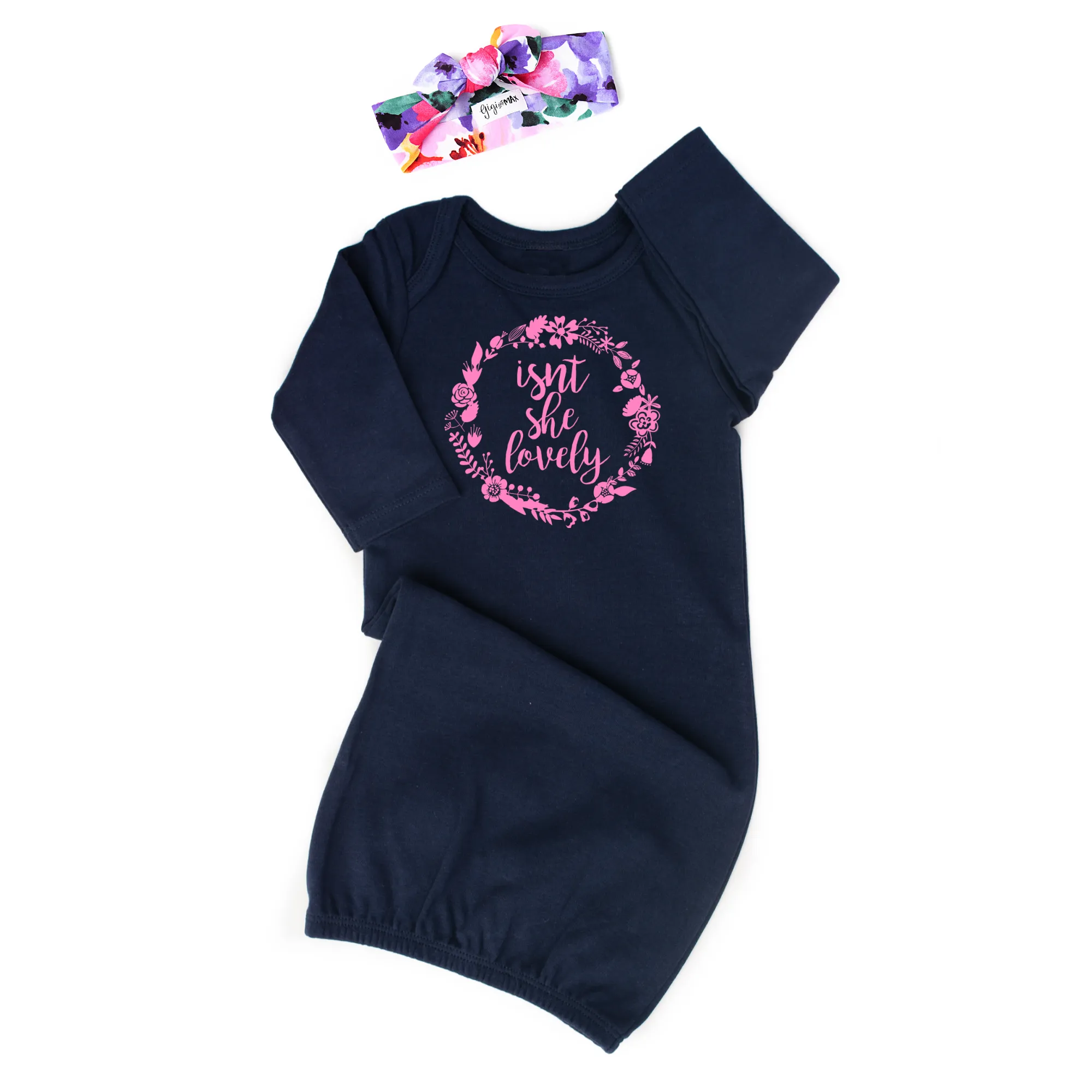 Navy and Pink Isn't She Lovely gown