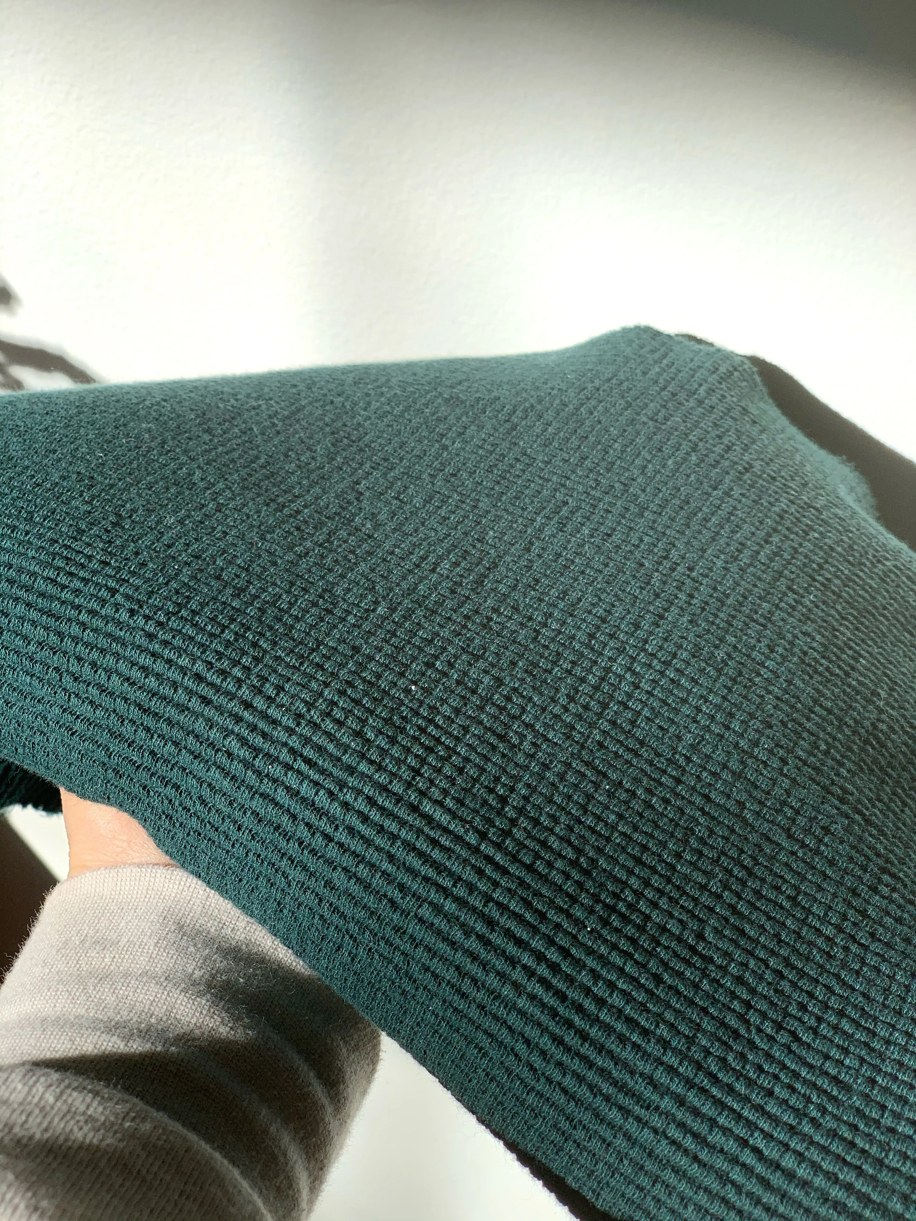 Organic Forest Green Waffle Knit