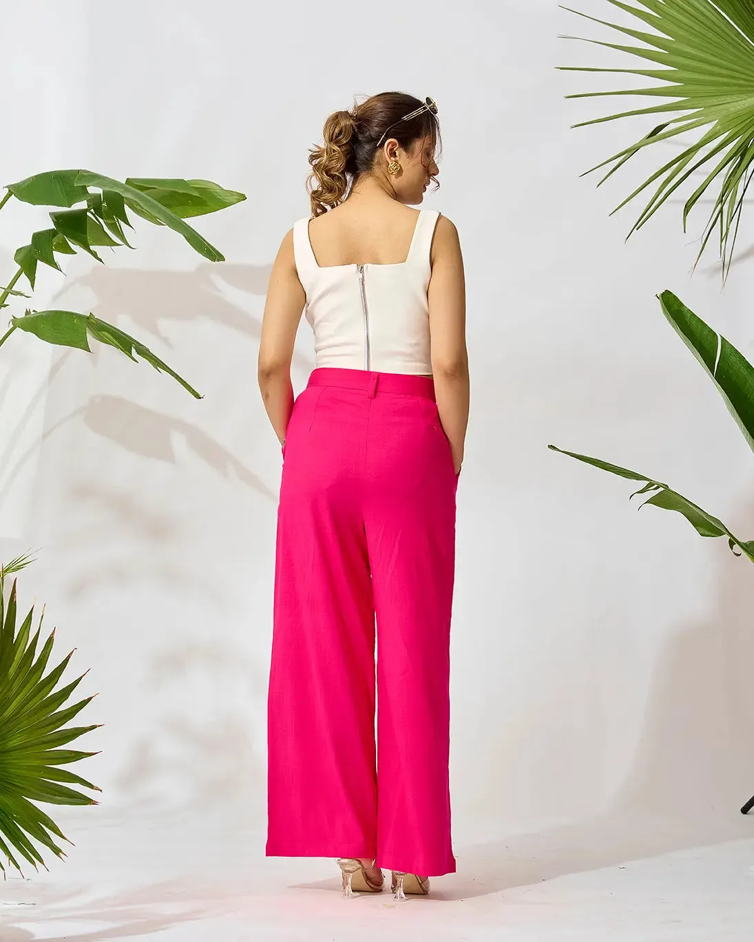 Pink Panther Chic Straight Flare Pants
