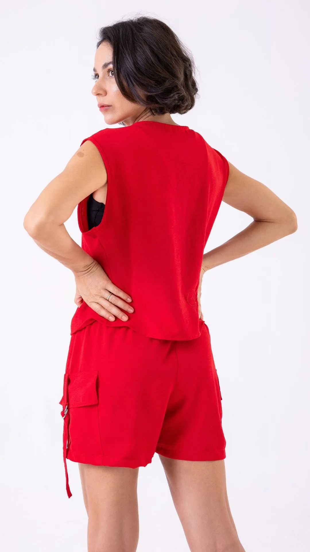 Red Always Effortless Tie Vest