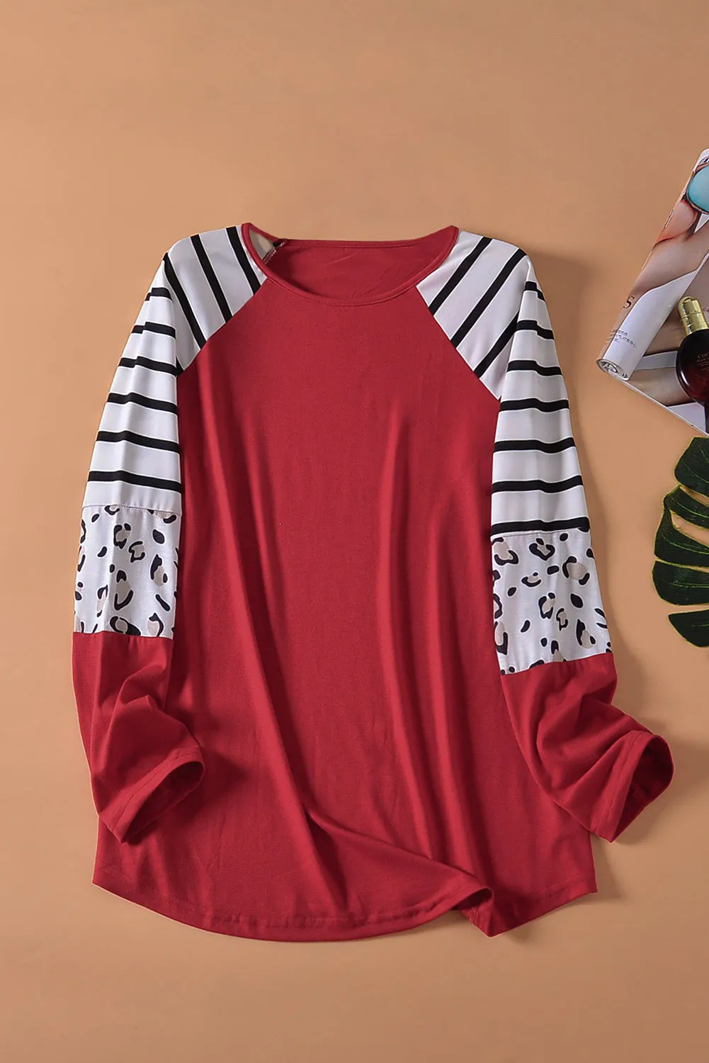Red Striped Long Sleeve Top