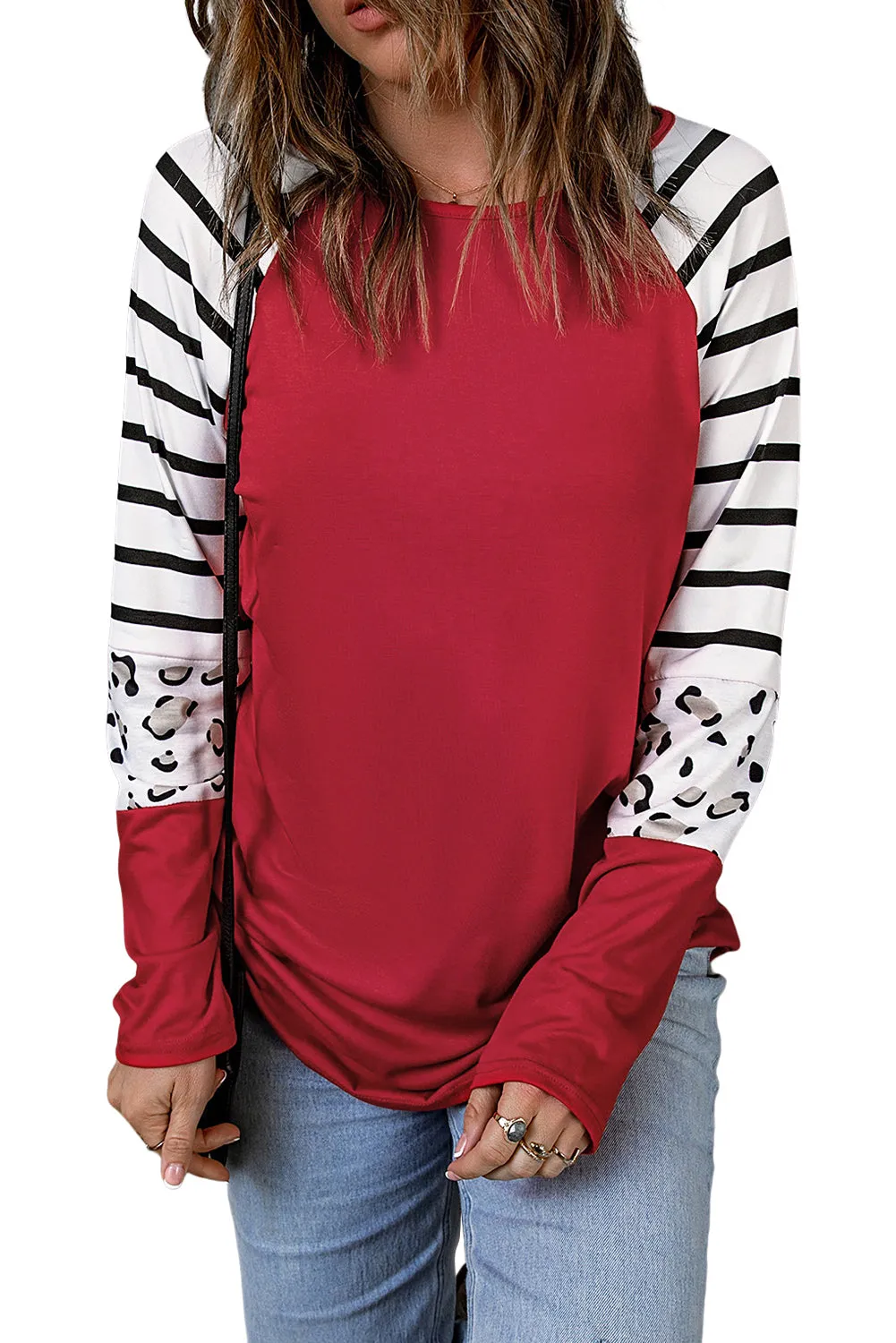 Red Striped Long Sleeve Top