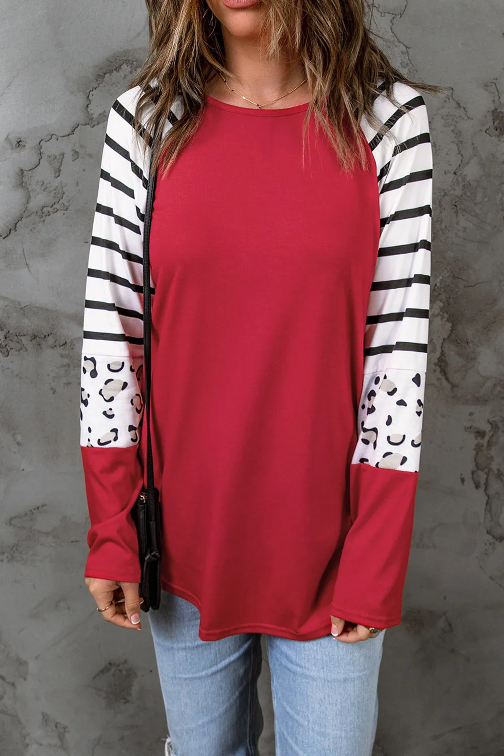 Red Striped Long Sleeve Top